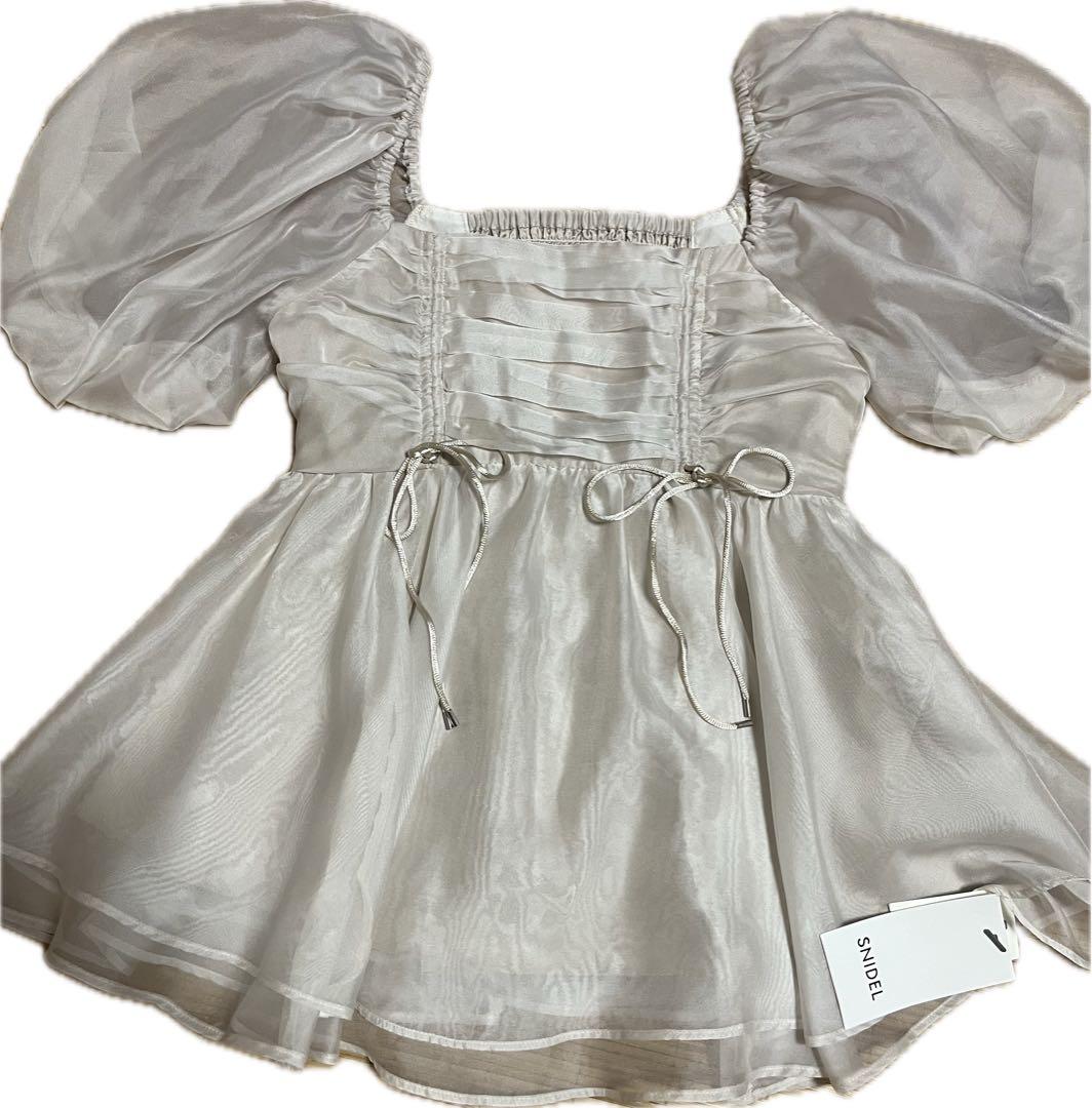 SNIDEL シアーチュニックブラウス　アイボリー