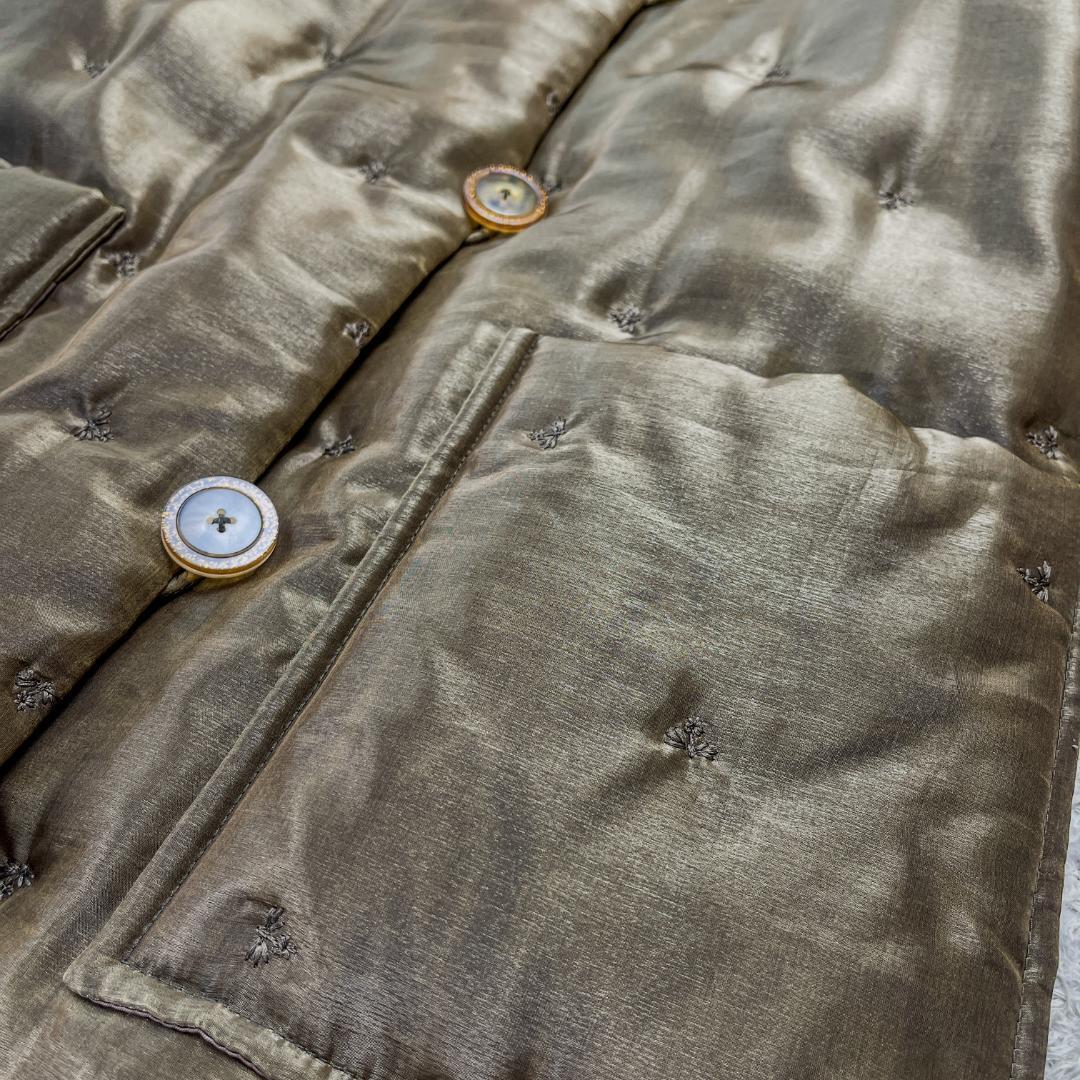 TOKYOFUR リアルファー 毛皮 刺繍デザイン 中綿ロングコート フリー