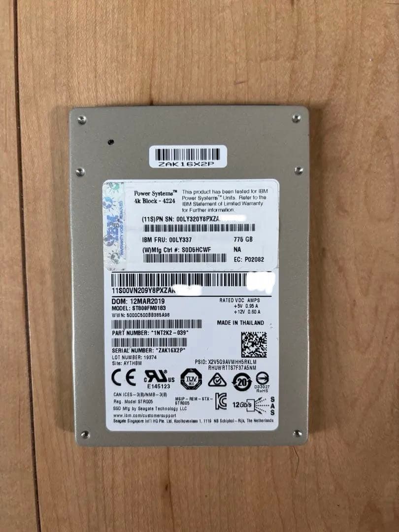 内蔵型SSD Seagate SAS SSD 800GB