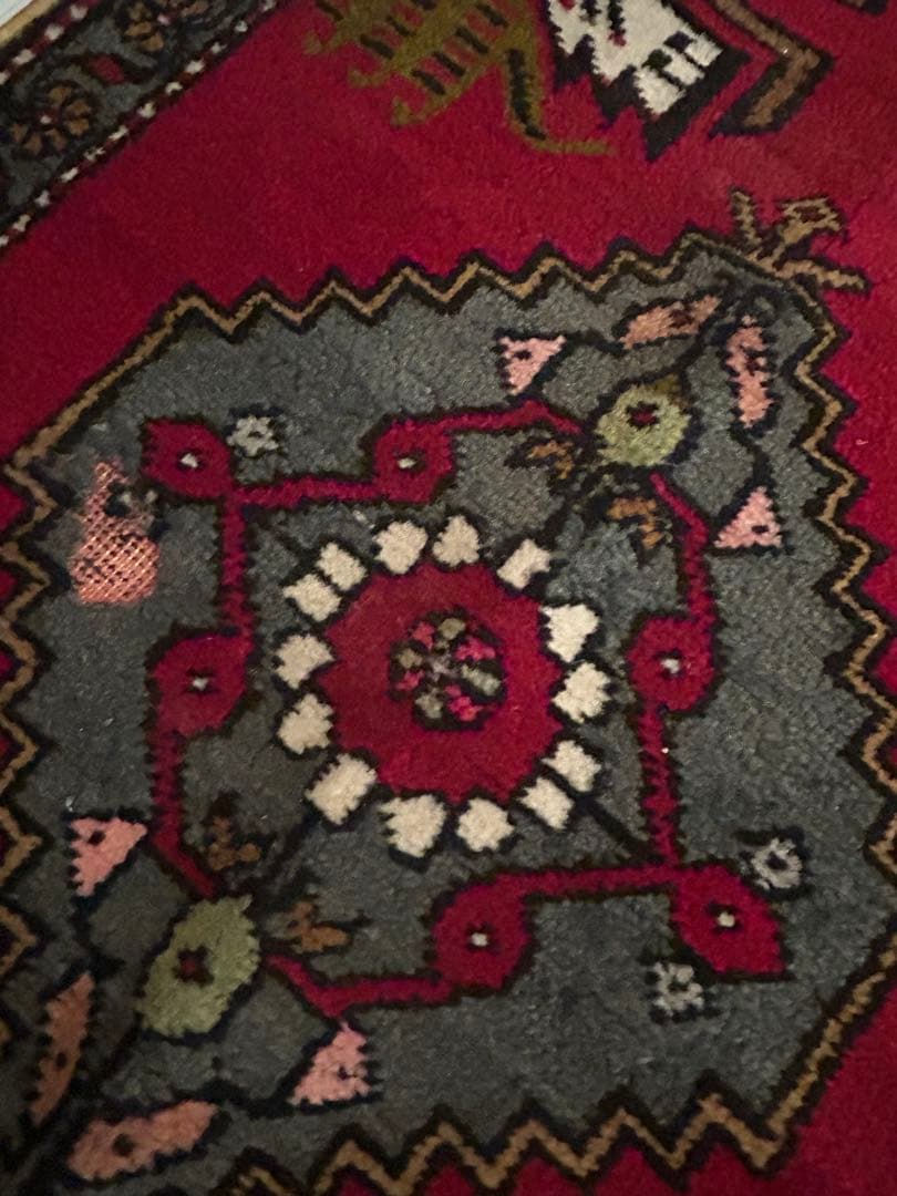 週末セール・トライバルラグ・トルコヴィンテージラグ・ウール約51×100cm