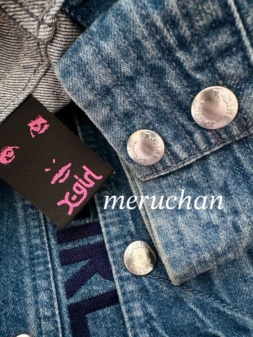 X-girl♡フード付きデニムジャケット アウター ミドル丈 y2k