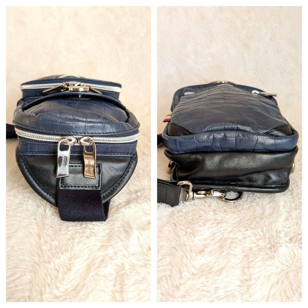 ✨️未使用✨️ オロビアンコ ボディバッグ レザー クロコ型押し 斜め掛け