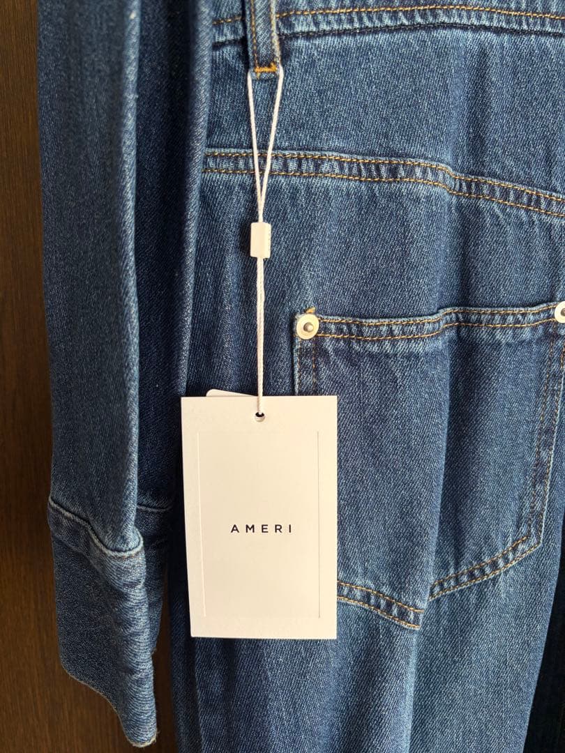 ワンピース AMERI ADORABLE BACK RIBBON DENIM DRESS M