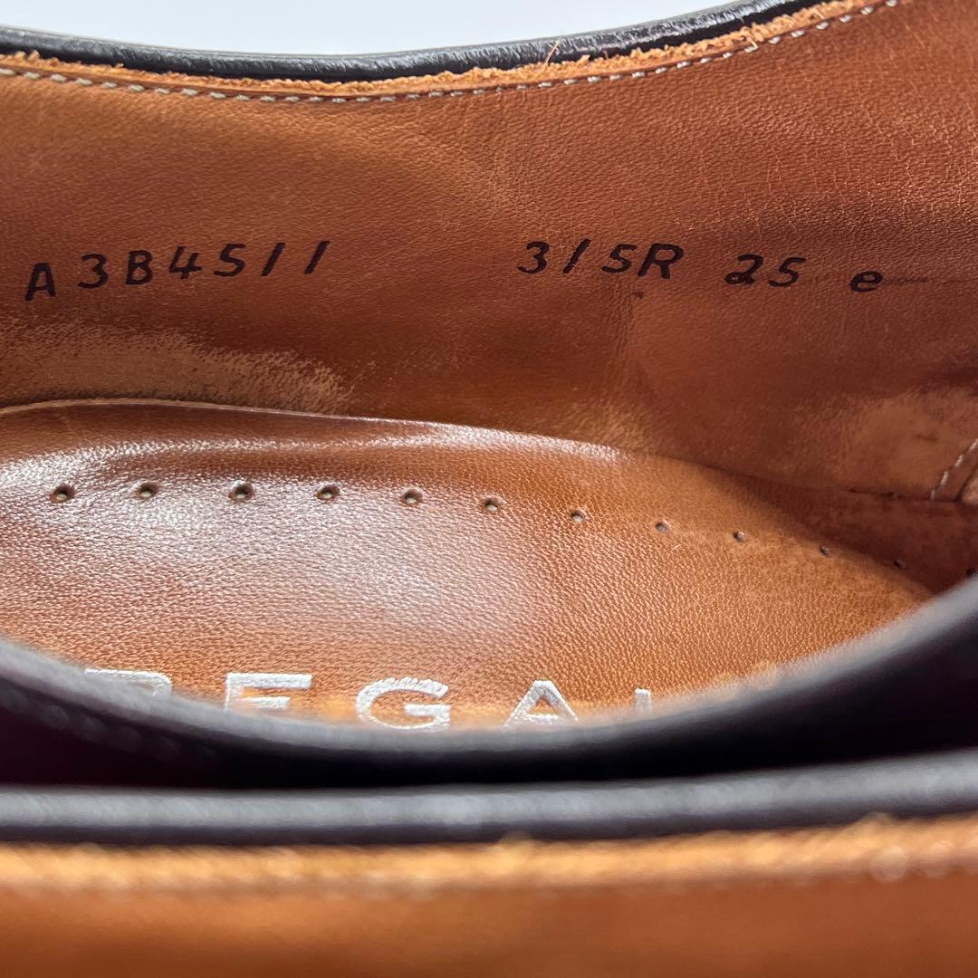 【美品】リーガル 315R ストレートチップ 25EE ダークブラウン