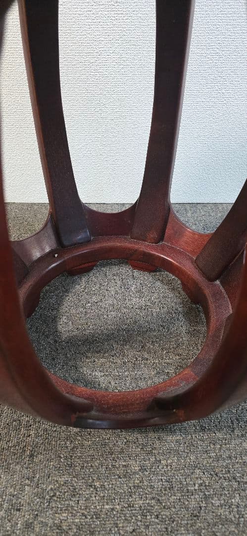 【美品】花梨 無垢 螺鈿細工スツール/椅子 飾り台/花台　太鼓型椅子