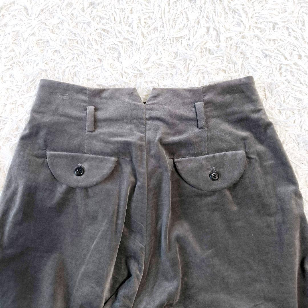 LISETTE リゼッタ ベルベット タック パンツ グレー