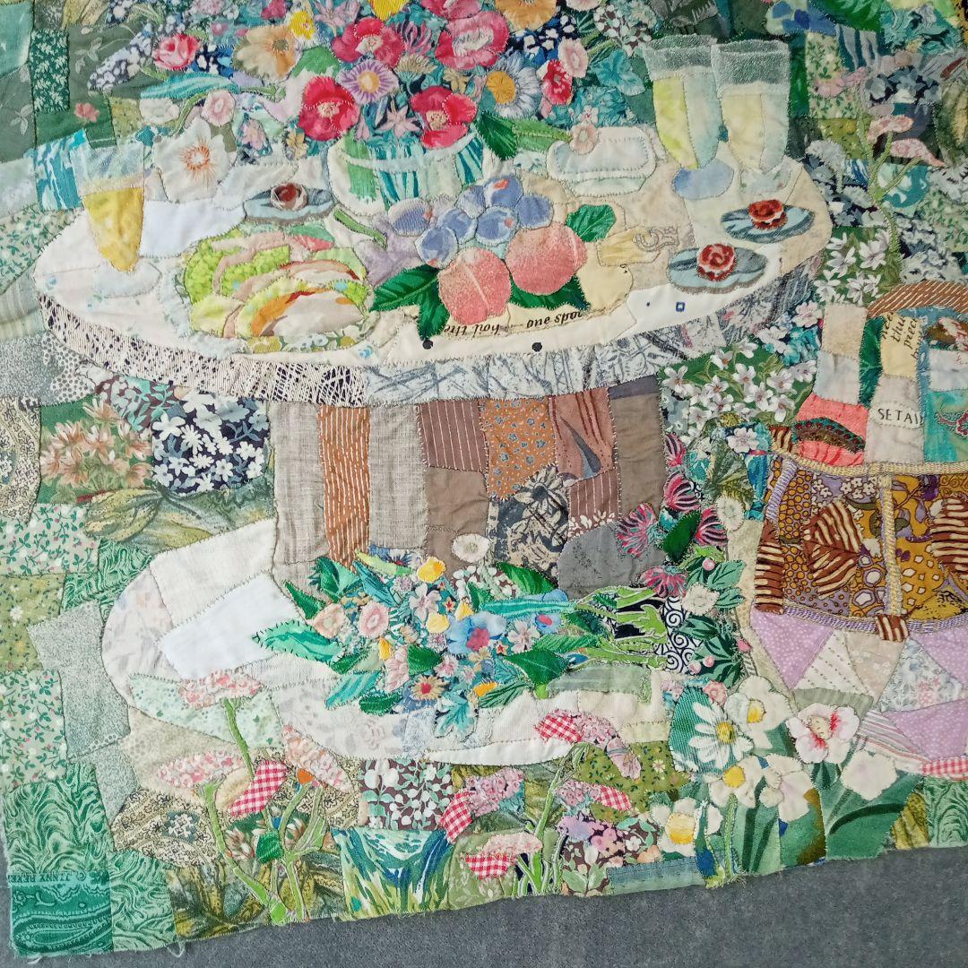 花と果物のパッチワークタペストリー