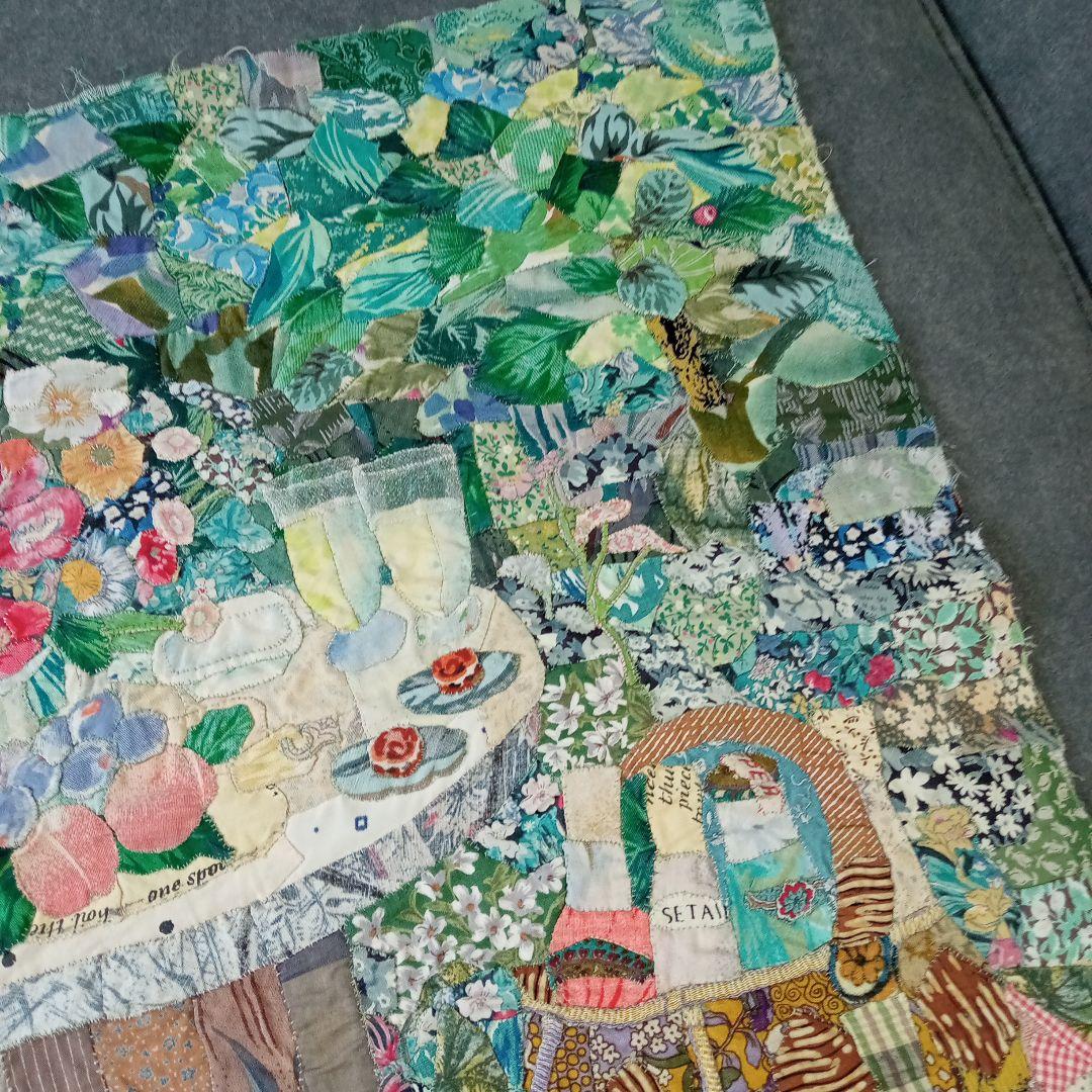 花と果物のパッチワークタペストリー