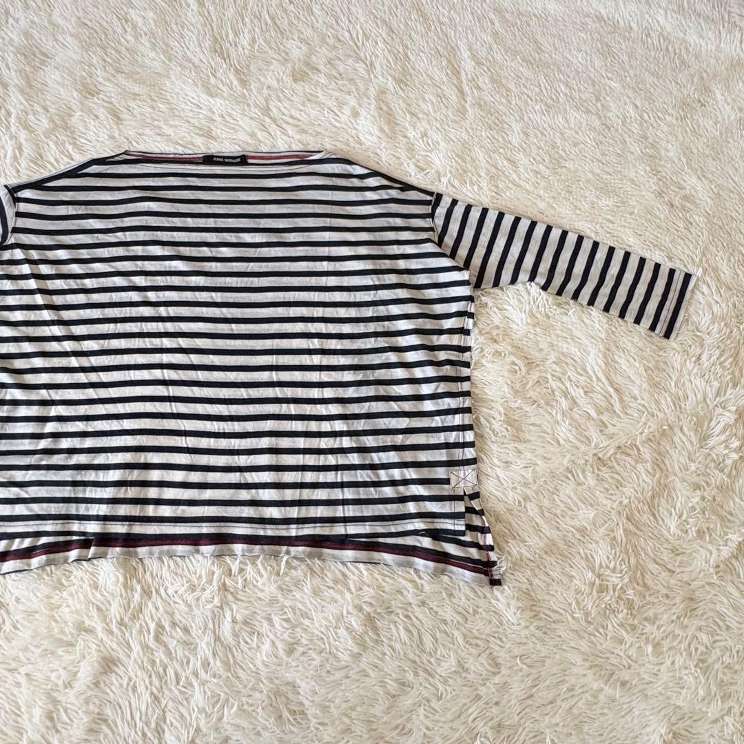 ジュンヤワタナべ　コムデギャルソン　ウールボーダーワイドカットソー　AD2012