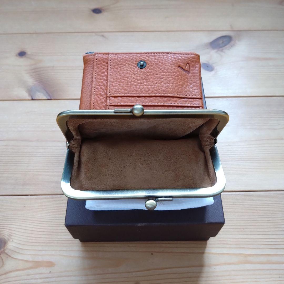 【新品】土屋鞄／オイルヌメがま口／ポケット財布／ブラウン／価格調整済