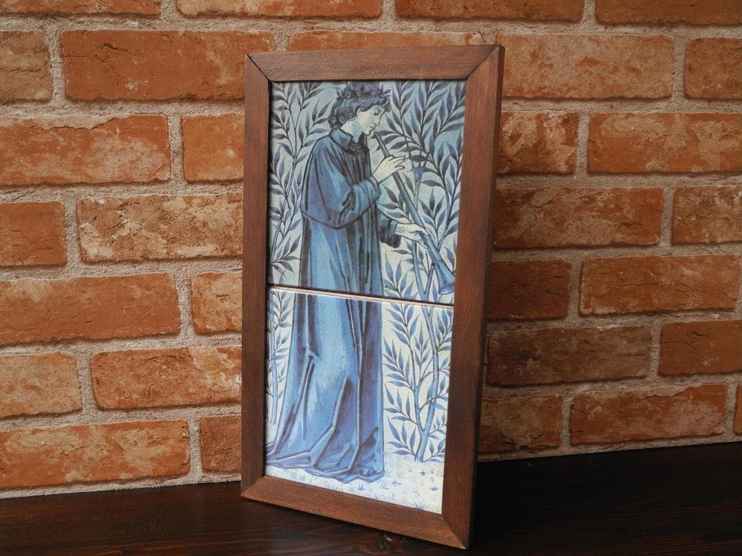 ウイリアムモリス額入りタイル／ウィロウ