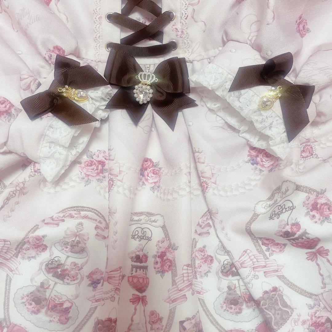 新品タグ付♡リズリサ♡ Melty Chocolateワンピース♡ピンク♡
