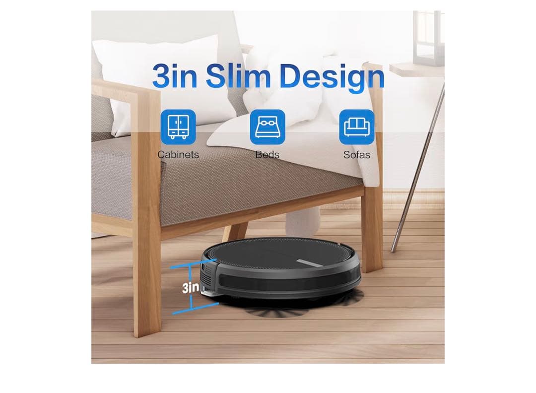 ロボット掃除機本体 ブラック 3000Pa 吸引力