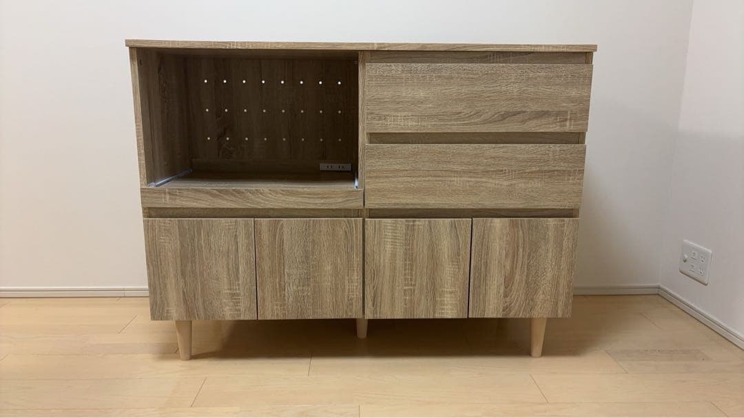 【送料込】LOWYA キッチンカウンター（オーク）　使用期間短く、美品！