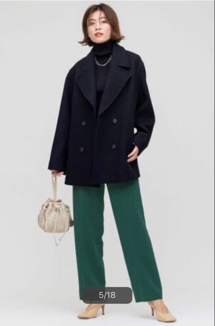 【美品】23区 ソフトメルトン　Pコート ネイビー サイズ40