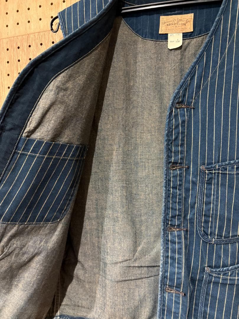 RRL ダブルアールエル ベスト ネイビーストライプ