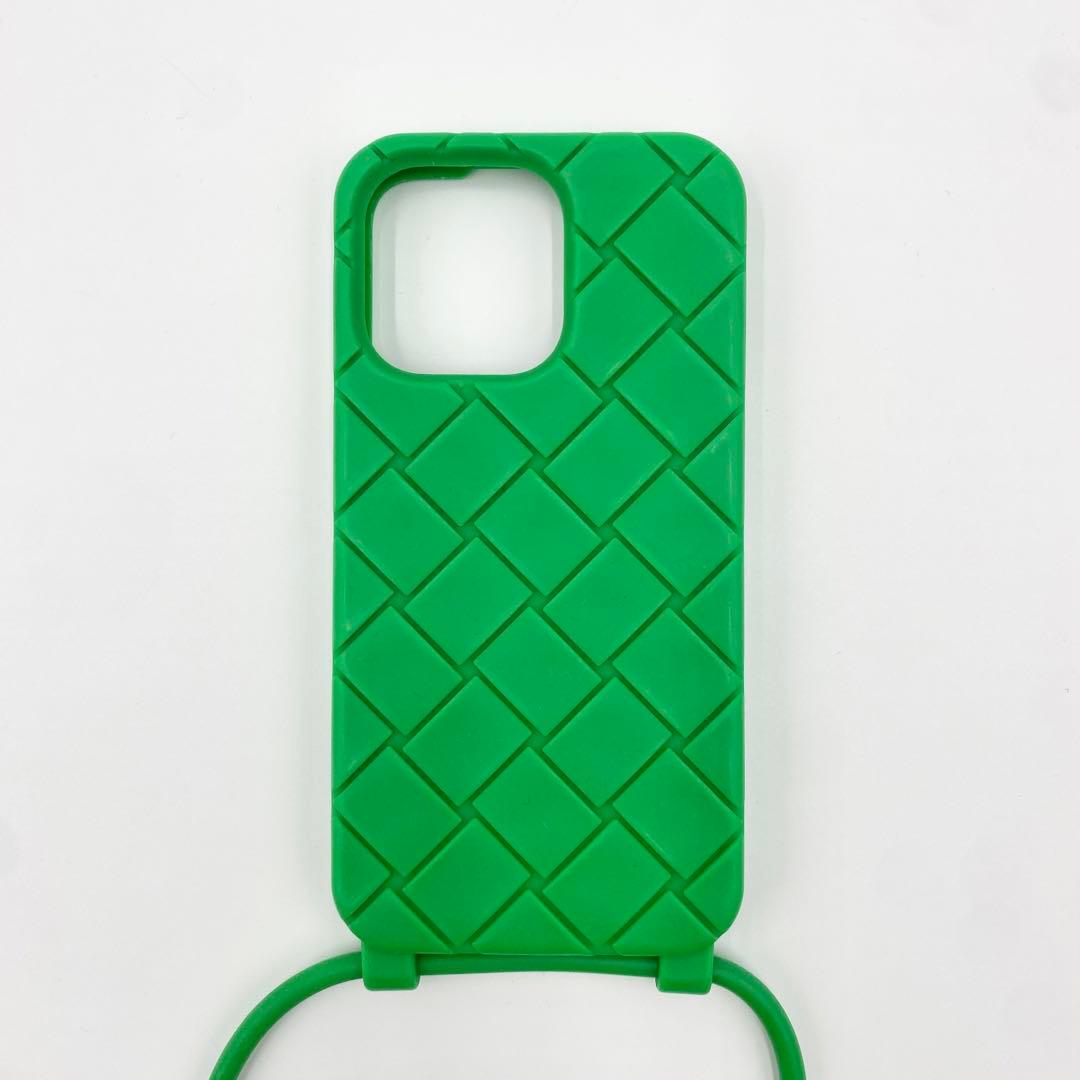 【極美品】ボッテガヴェネタ iPhone15Pro ケース ストラップ グリーン