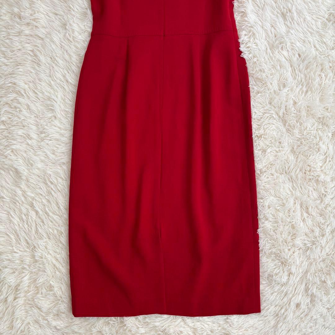 【kumako】マックスマーラ ロングワンピース ノースリーブ 赤 ウール