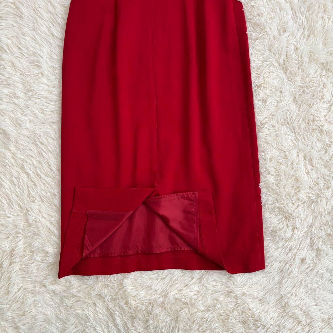 【kumako】マックスマーラ ロングワンピース ノースリーブ 赤 ウール