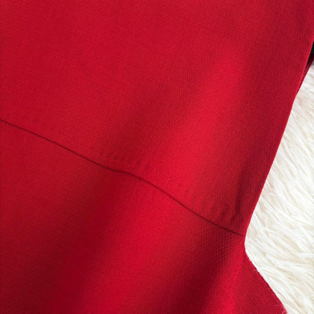 【kumako】マックスマーラ ロングワンピース ノースリーブ 赤 ウール