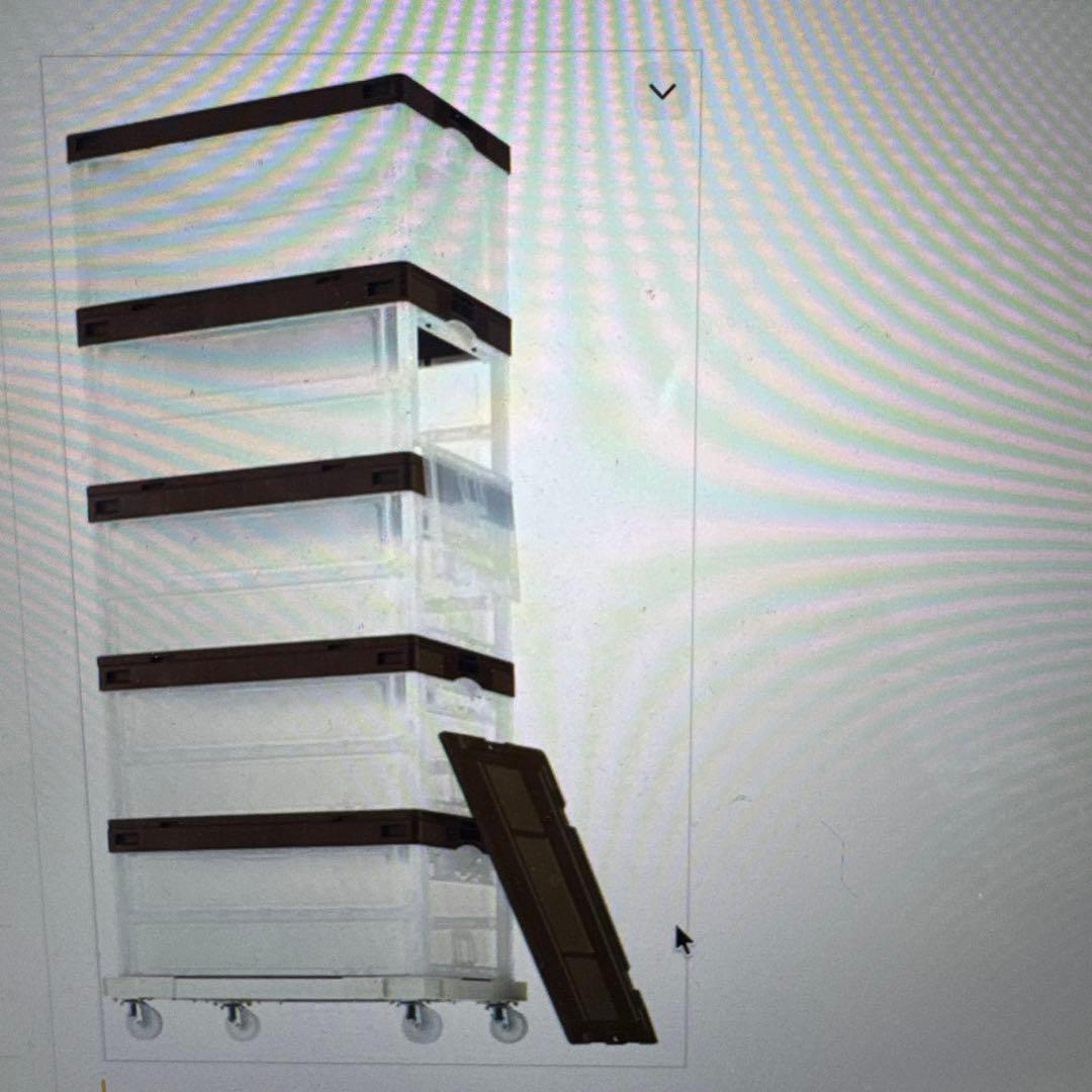 扉付き折りたたみコンテナ5個セット（75L) ブラウン 1組 定価21,037円