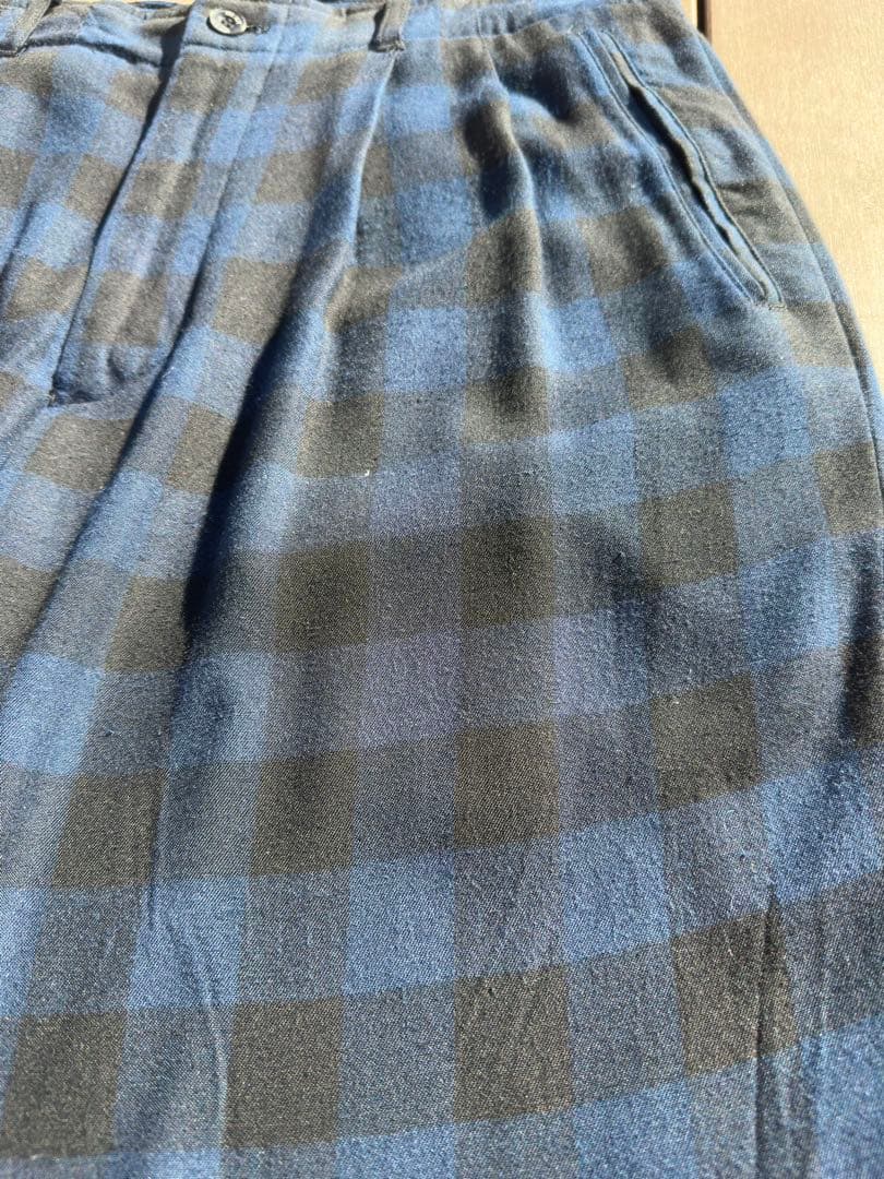 90〜00s rayon 100 スラックス　レーヨン　チェック柄？