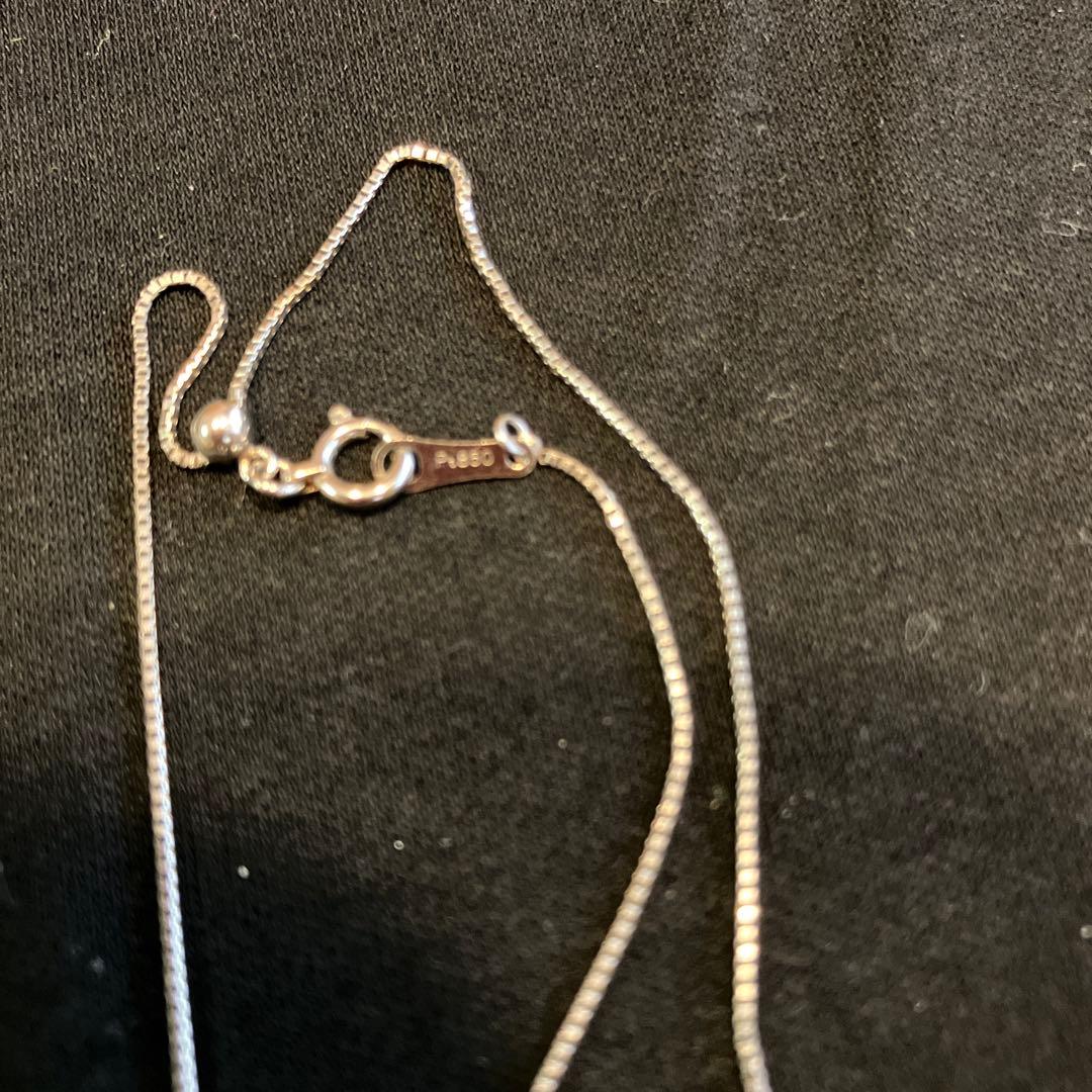 Pt850 ネックレス 2本セット天然サファイア ダイヤモンド 指輪リメイク