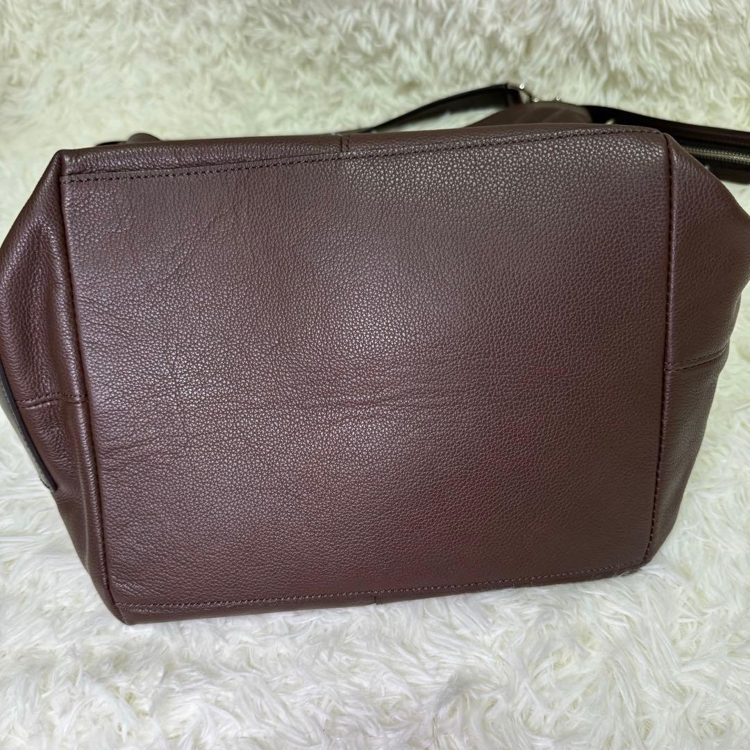 【美品】コーチ ハンドバッグ　ショルダーバッグ　 大容量 レザー 茶