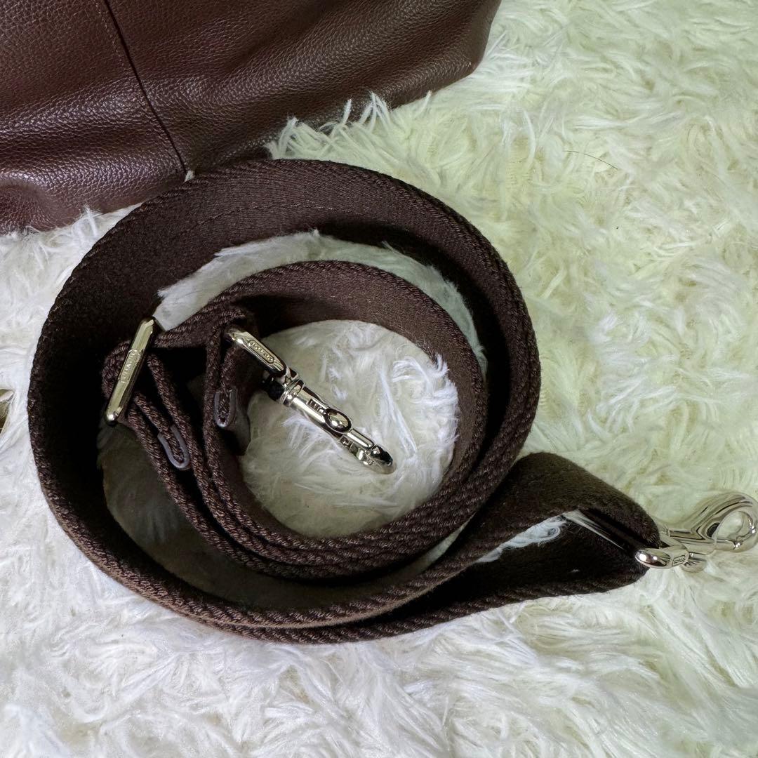 【美品】コーチ ハンドバッグ　ショルダーバッグ　 大容量 レザー 茶