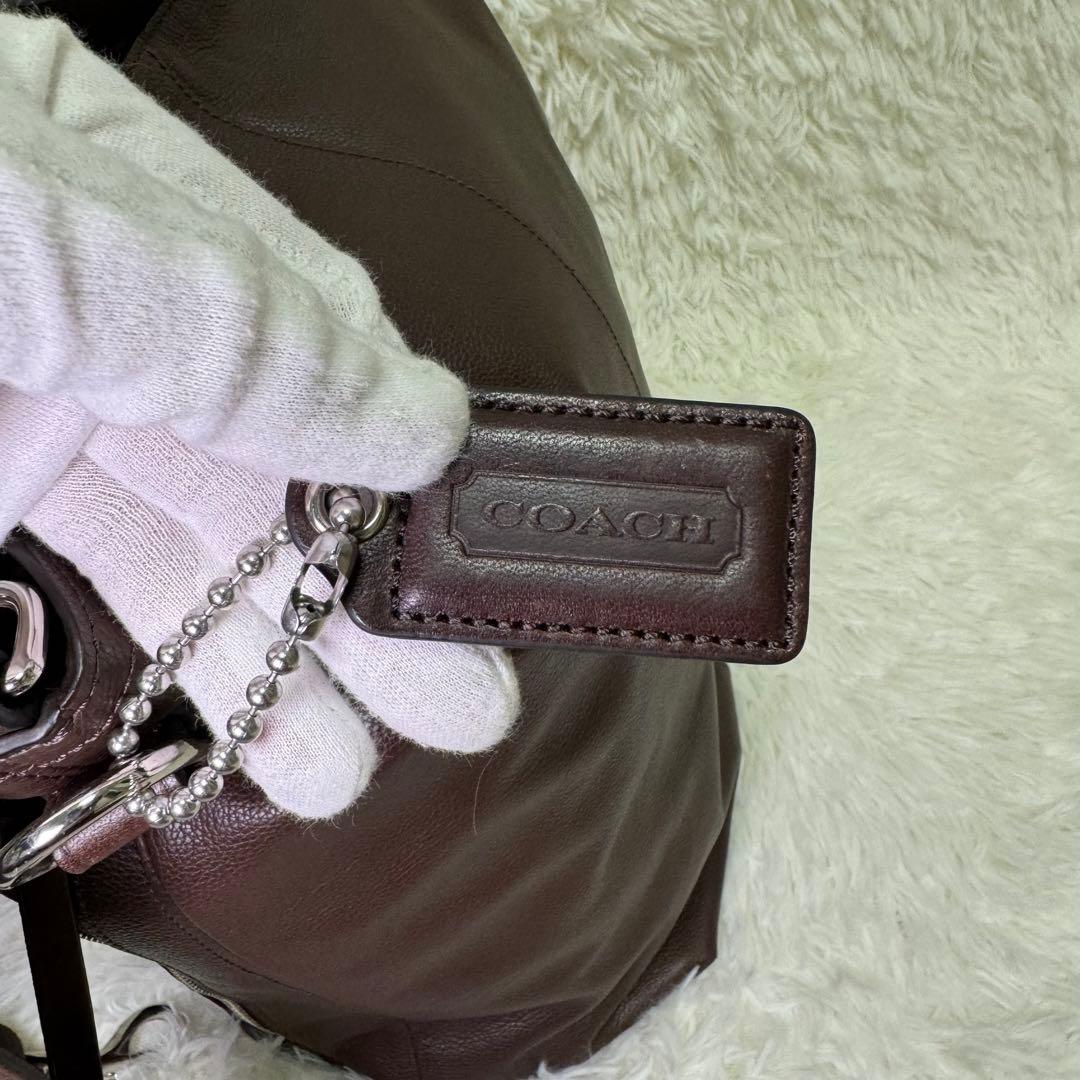 【美品】コーチ ハンドバッグ　ショルダーバッグ　 大容量 レザー 茶
