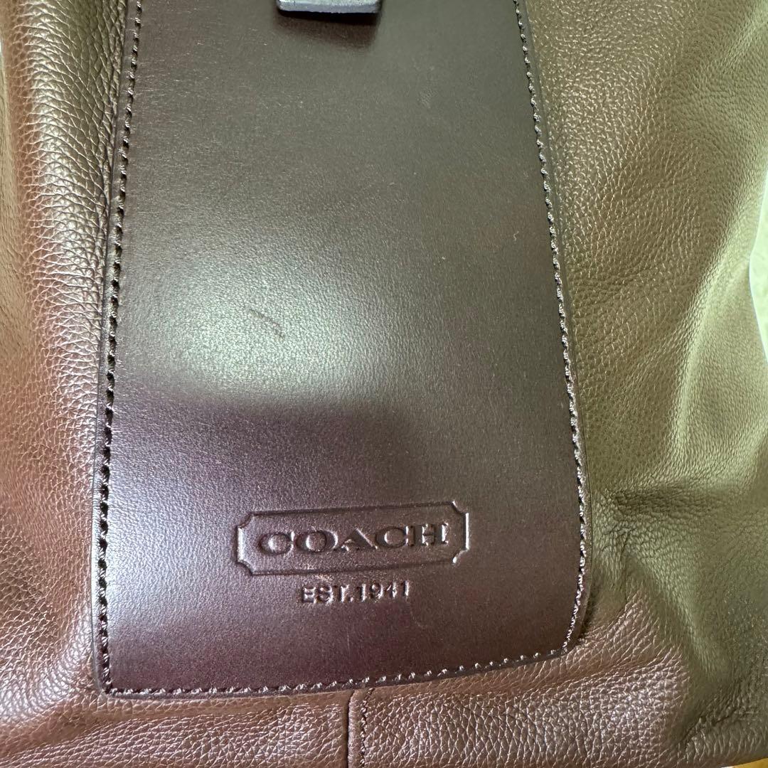 【美品】コーチ ハンドバッグ　ショルダーバッグ　 大容量 レザー 茶
