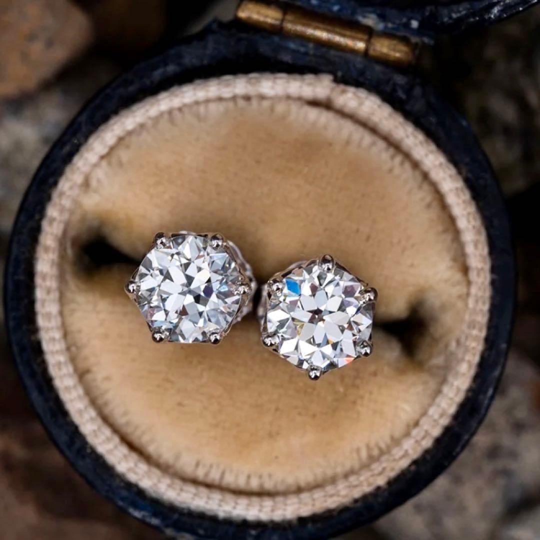 満足保証！最高級人工ダイヤ モアッサナイト ピアス 2ct 1粒ダイヤモンド