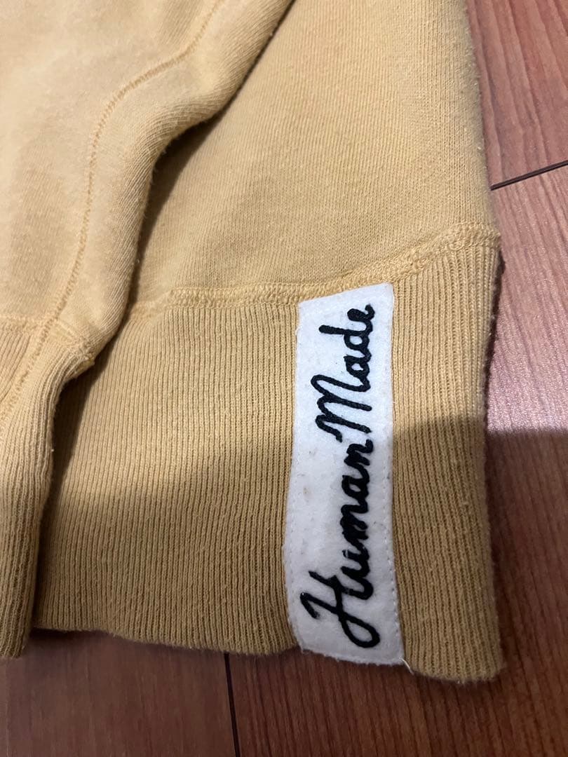 HUMAN MADE 希少　猫　スウェット　前V ビンテージ調　マスタード