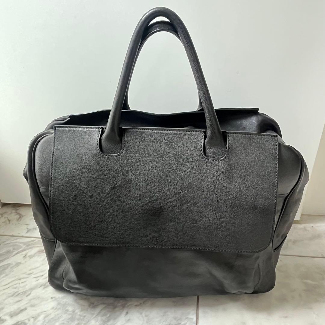 FALORNI ファロルニ レザー ボストンバッグ ブラック