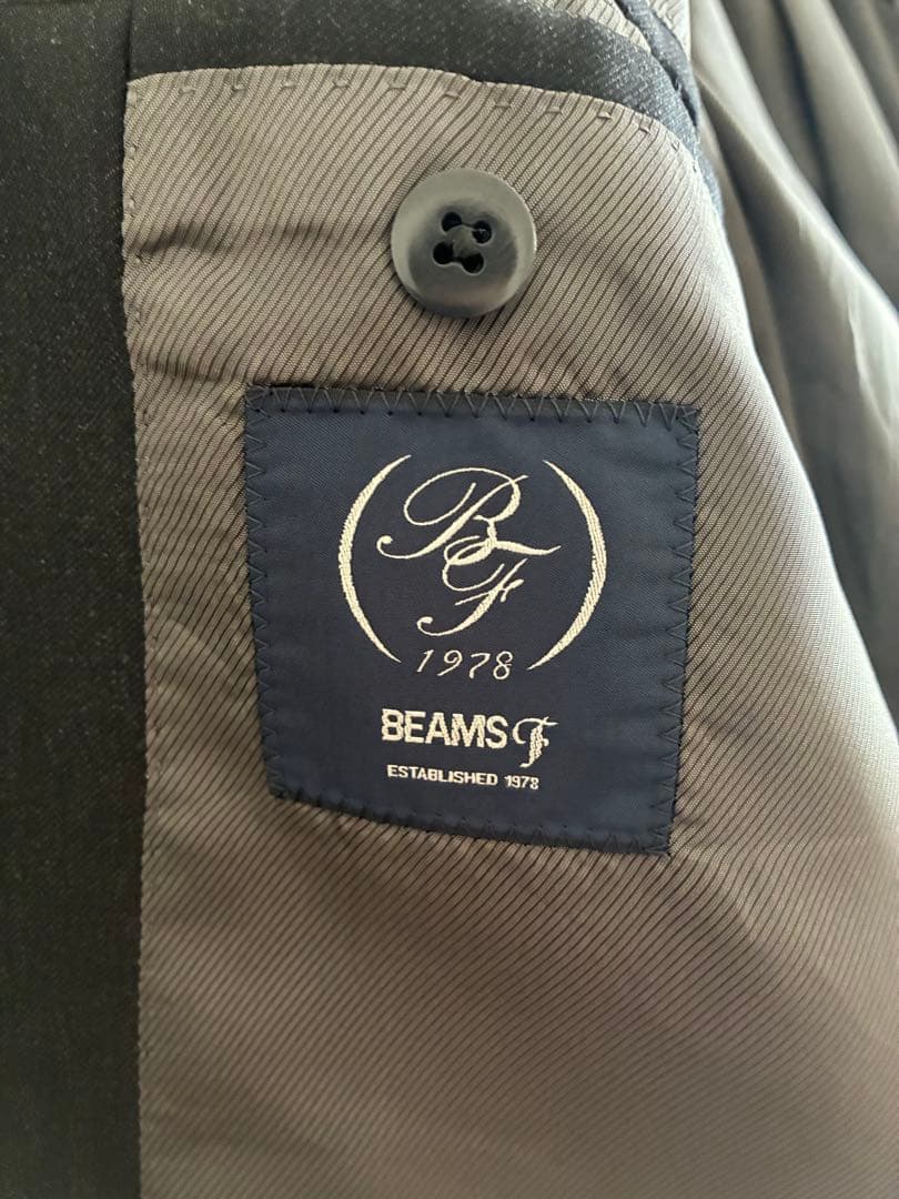 BEAMS F CANONICO ウールサージ ソリッド スーツ　46 8R