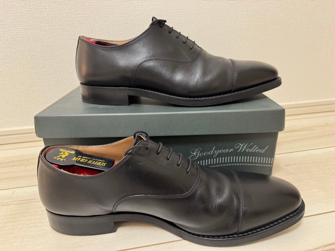 山*本様 SCOTCH GRAIN ブラックレザー ドレスシューズ ストレートチ