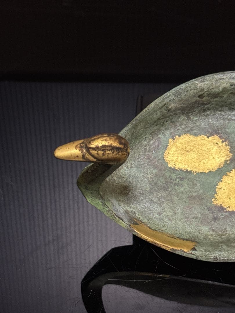 平安 名人 秦 蔵六 造 鍍金銅 床置 莨皿 桐共箱付 茶道具