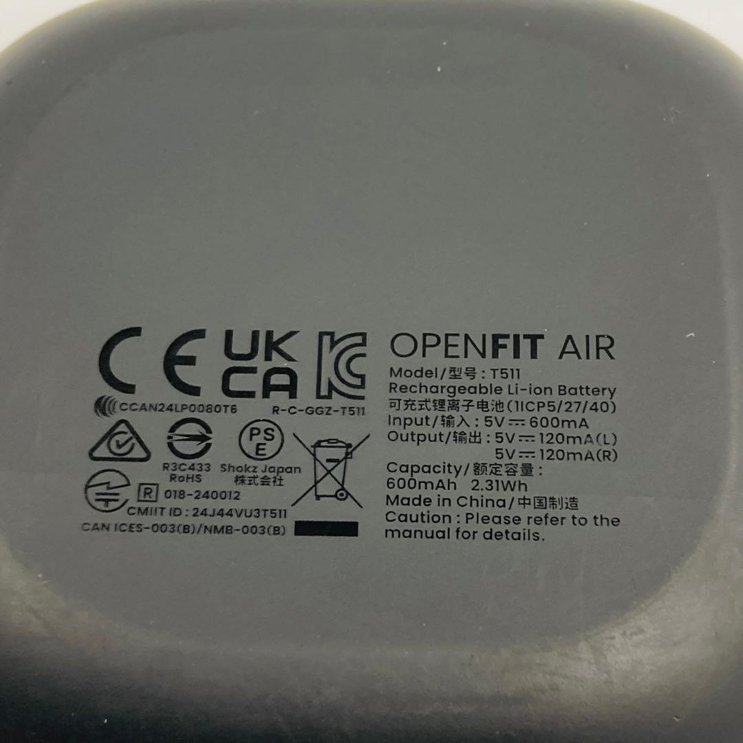【良品】Shokz OpenFit AIR ワイヤレスイヤホン T511