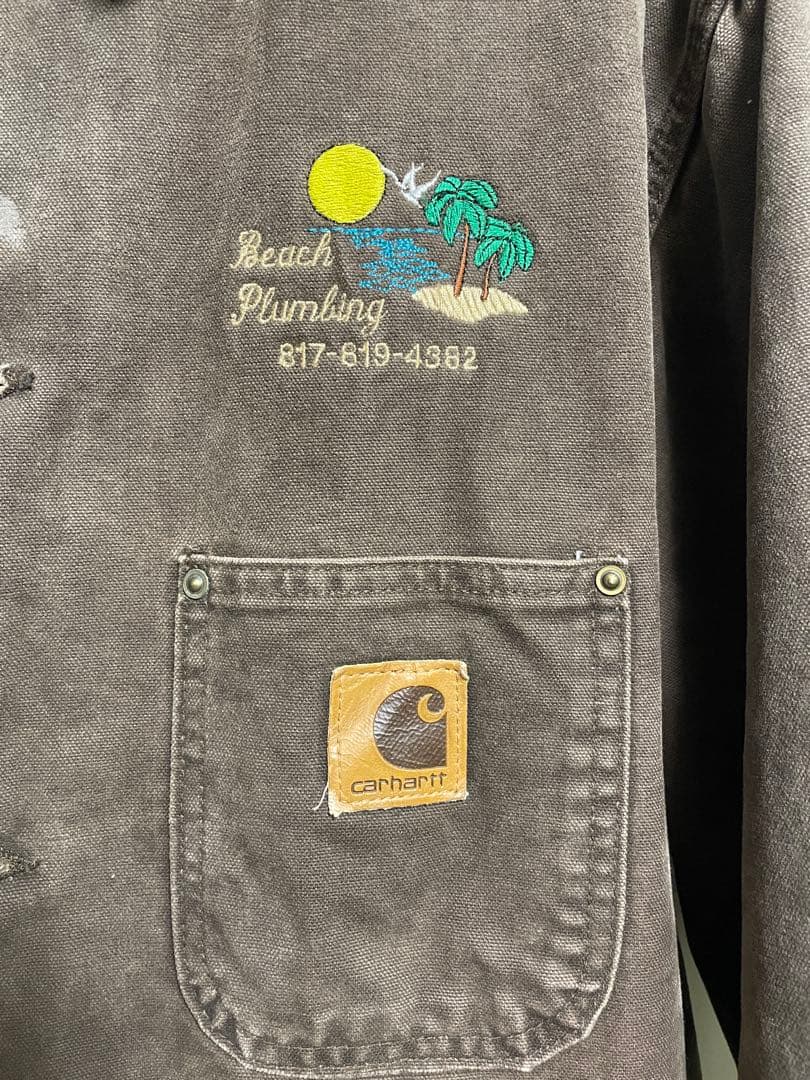 Carhartt ミシガンチョアコート　アメリカ製　usa製　企業系刺繍　ダック