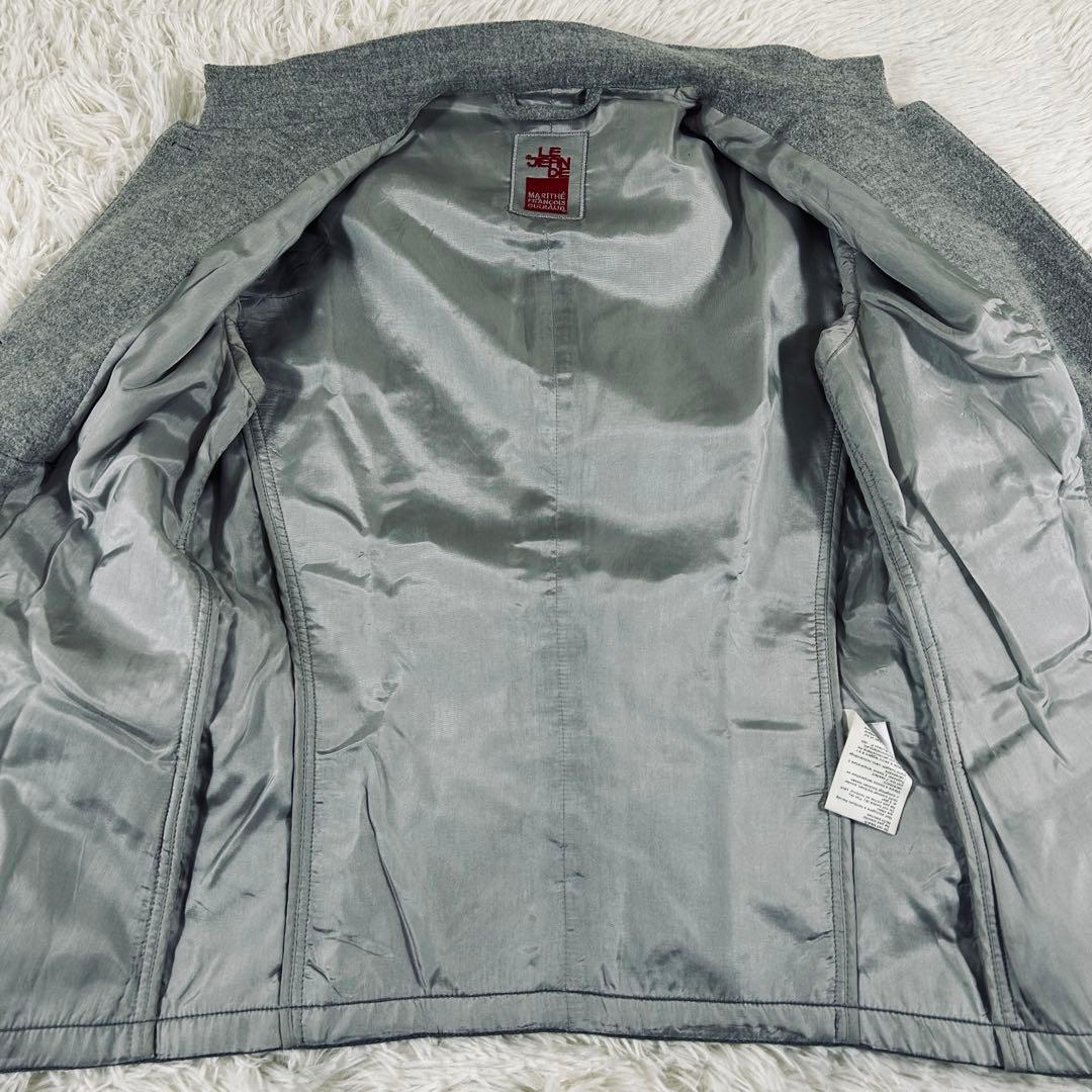 マリテフランソワジルボー　スタンドカラージャケット　イタリア　グレー　ウール