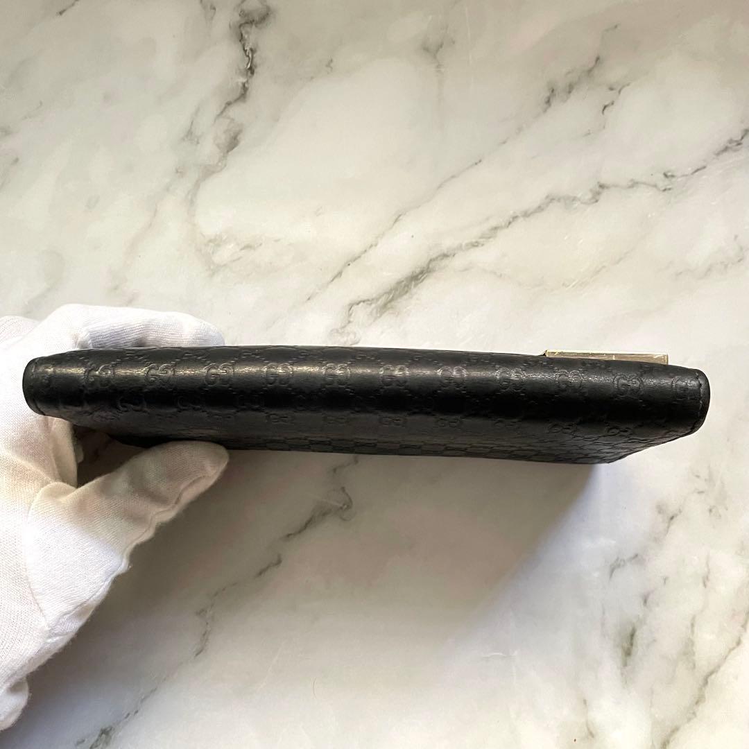 GUCCI グッチ マイクロシマ GGメタルロゴプレート　長財布　0112-②