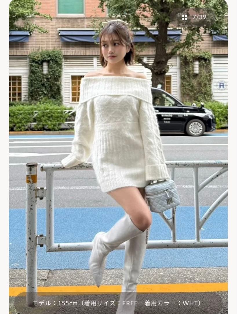 1/2まで値下げ中☆Darich ヘアリーオフショルニットミニワンピース