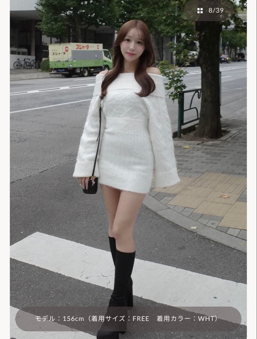 1/2まで値下げ中☆Darich ヘアリーオフショルニットミニワンピース