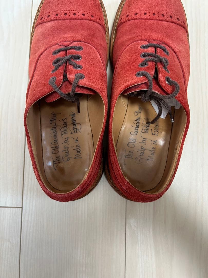 Quilp by Tricker's 赤 スエード ドレスシューズ　サイズ7