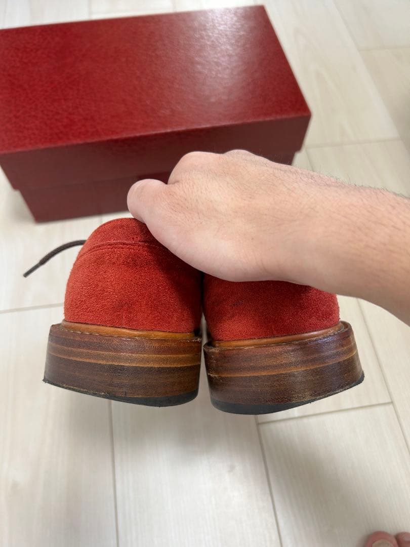 Quilp by Tricker's 赤 スエード ドレスシューズ　サイズ7