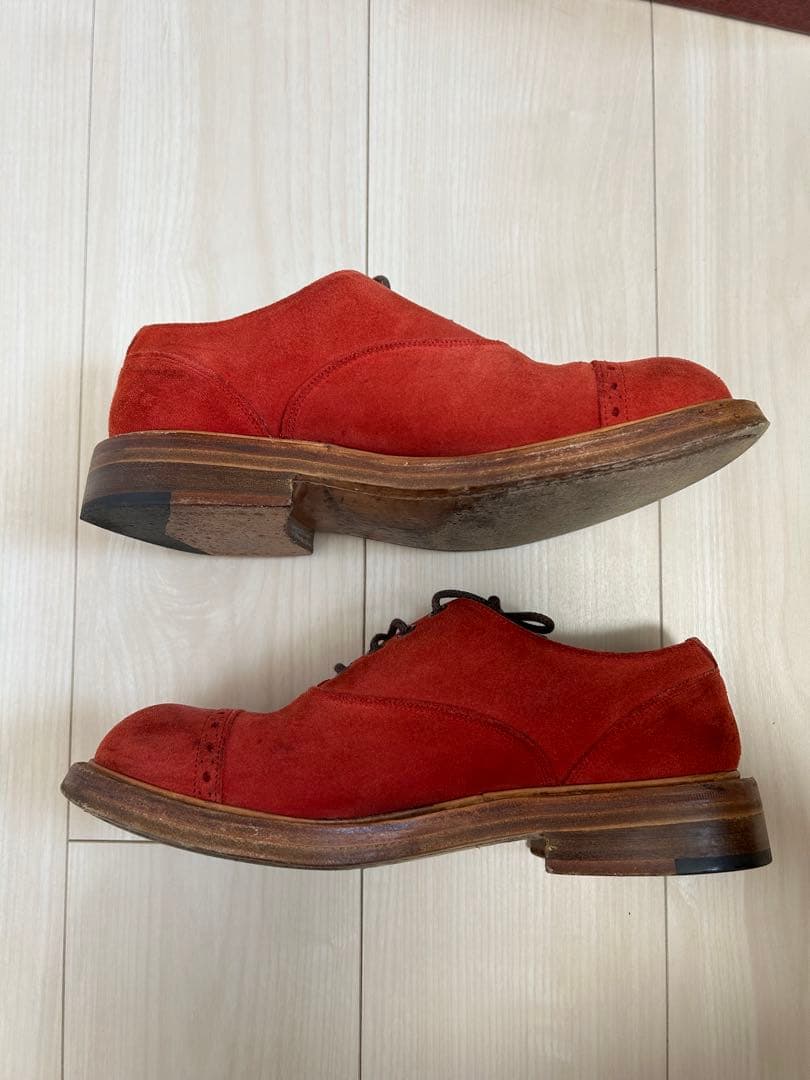 Quilp by Tricker's 赤 スエード ドレスシューズ　サイズ7