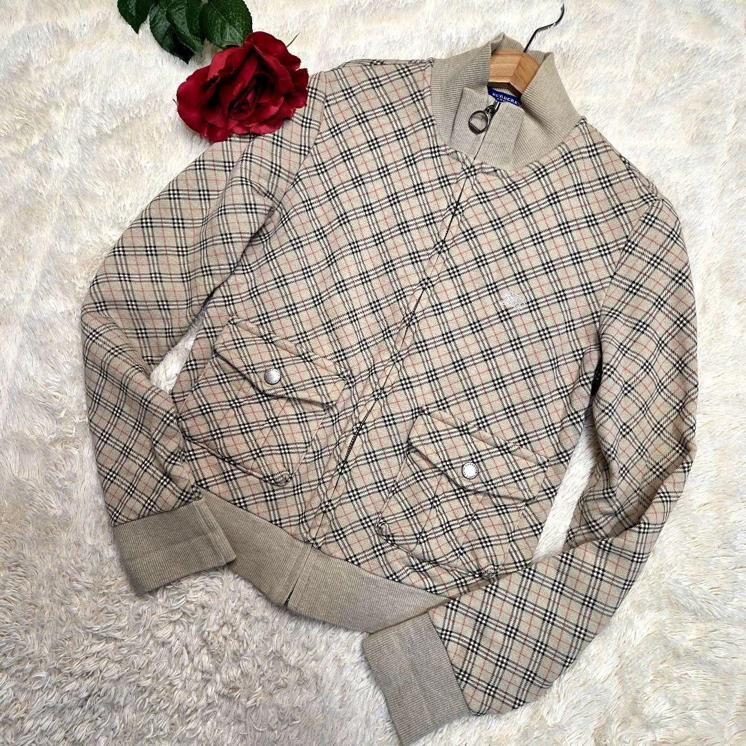[良品]BURBERRY ブルーレーベル　ジップアップジャケット　ノバチェック