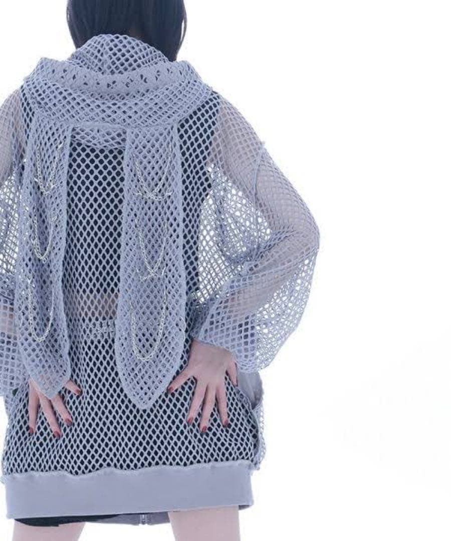 レフレム うさみみ メッシュパーカー グレー