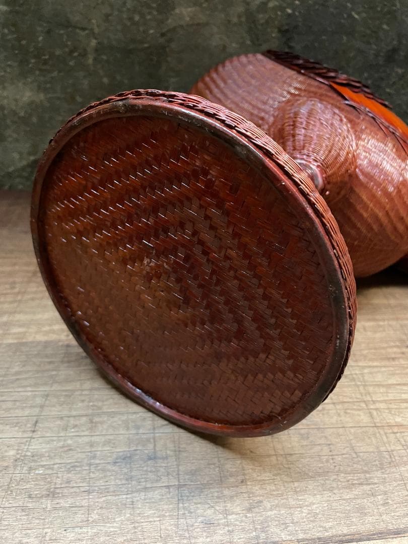 希少 1940's ヴィンテージ 上海伝統工芸 竹細工 雄鶏 ラタン オブジェ