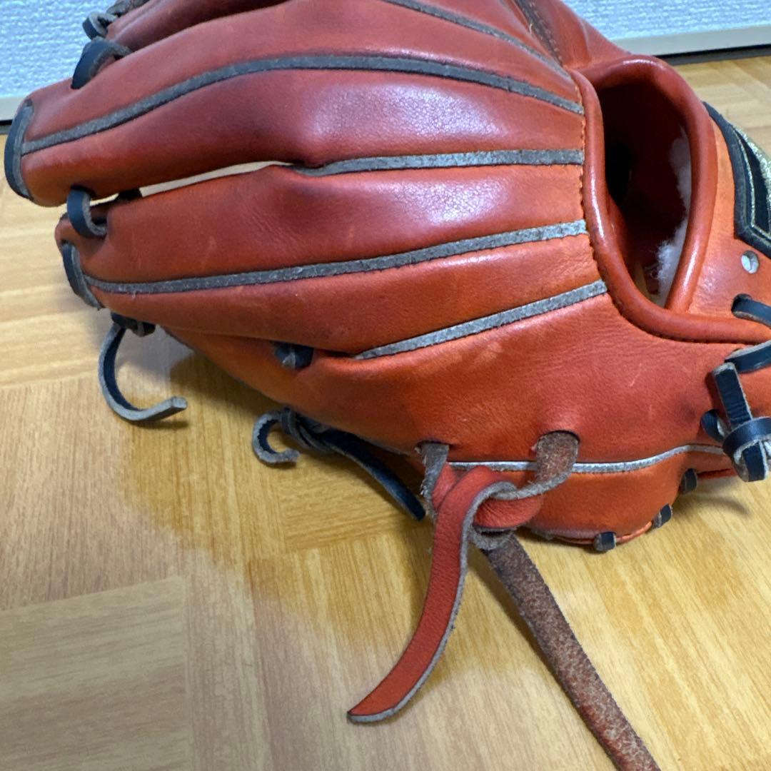オレンジ レザー 硬式グローブ